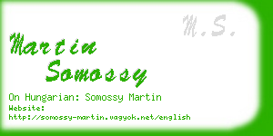 martin somossy business card